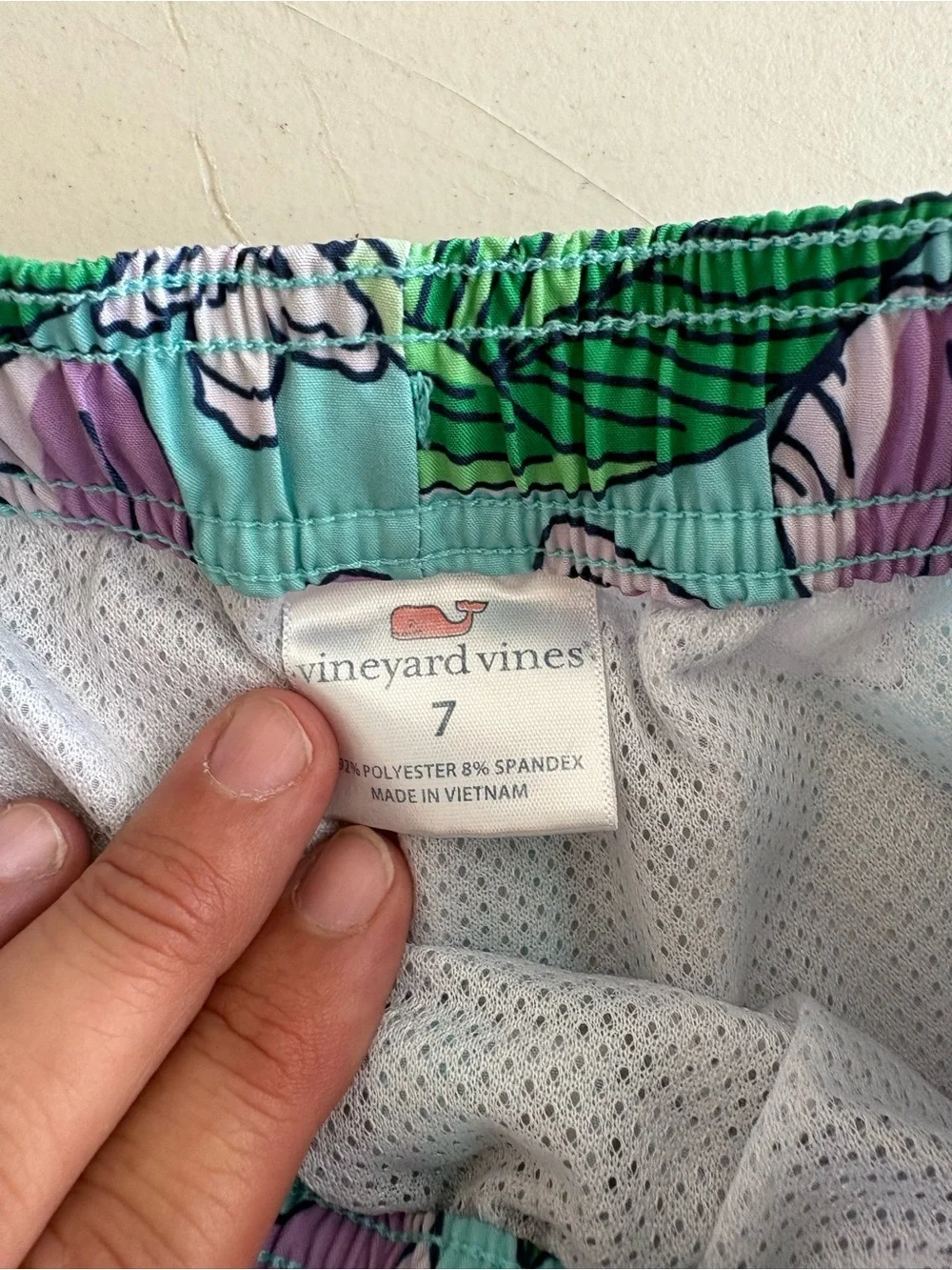 Vineyard Vines Aqua Tropical Orange & Green Floral Swim Shorts